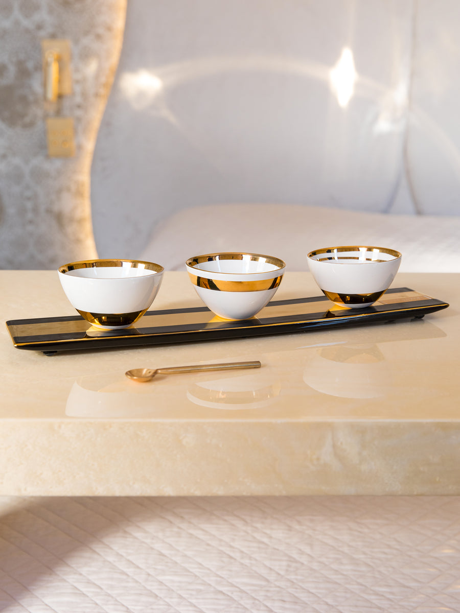Coffee Cup & Tray 'Aura' set of 3
