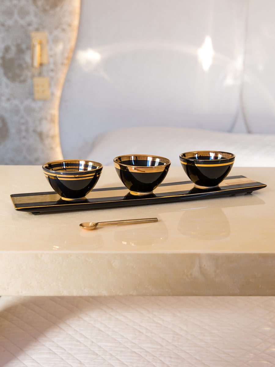 Coffee Cup & Tray 'Aura' set of 3