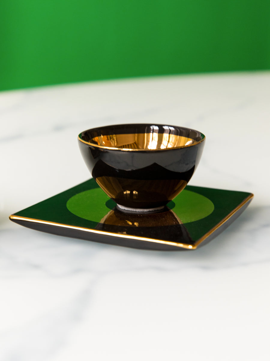 Coffee Cup & Tray 'Aura' set of 2