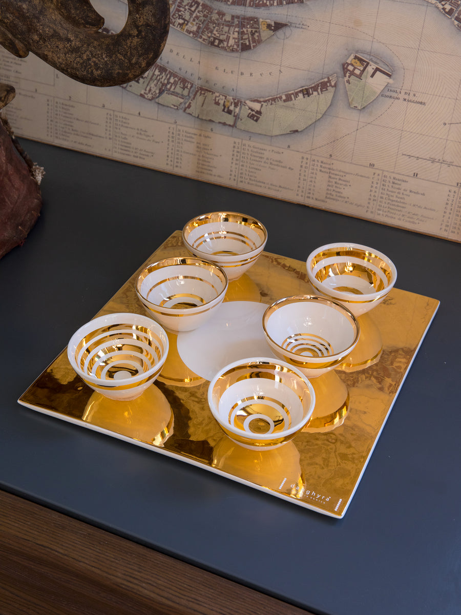 Coffee Cup & Tray 'Aura' set of 6