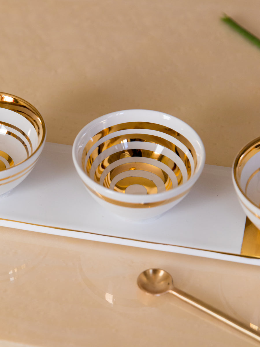 Coffee Cup & Tray 'Aura' set of 4