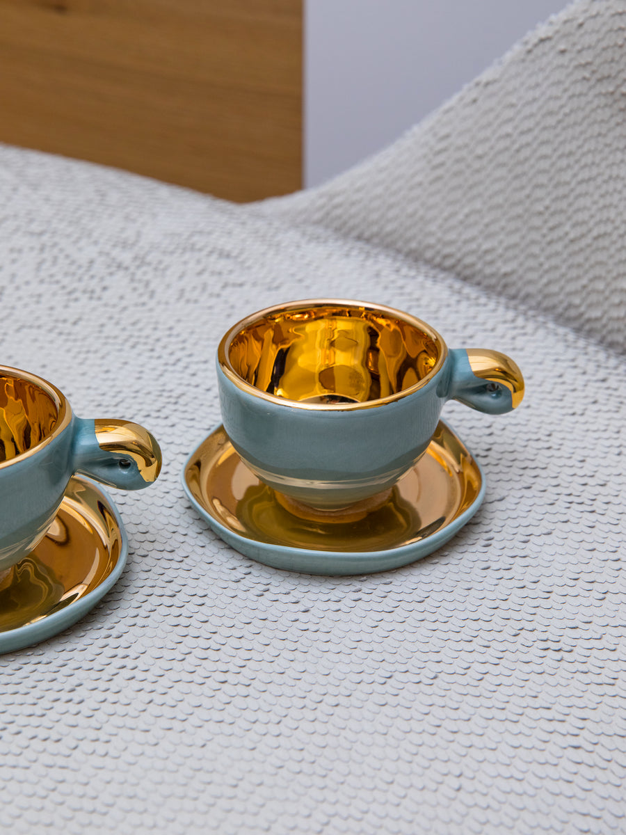 Set of two espresso cup and saucer Corto Maltese in Venice (479821)