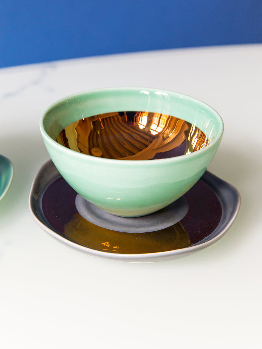 Tea Cup & Saucer 'Aura' set of 2