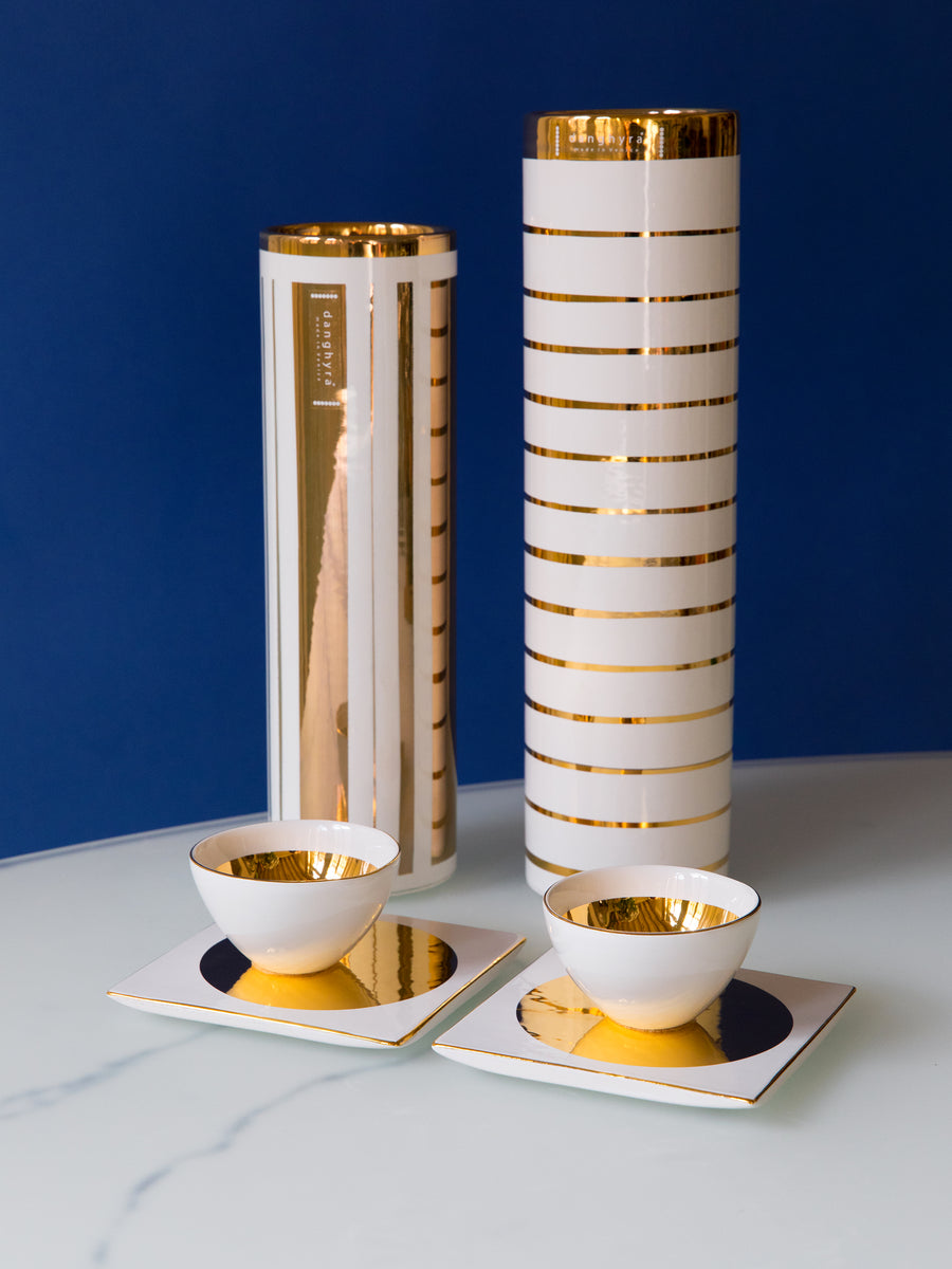 Set Vase 'Cilindro' & Coffee Cup & Tray 'Aura'