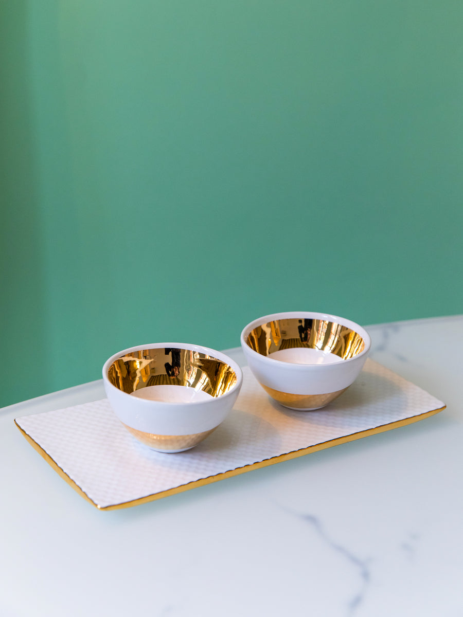 Coffee Cup 'Aura' & Tray 'Texture' set of 2