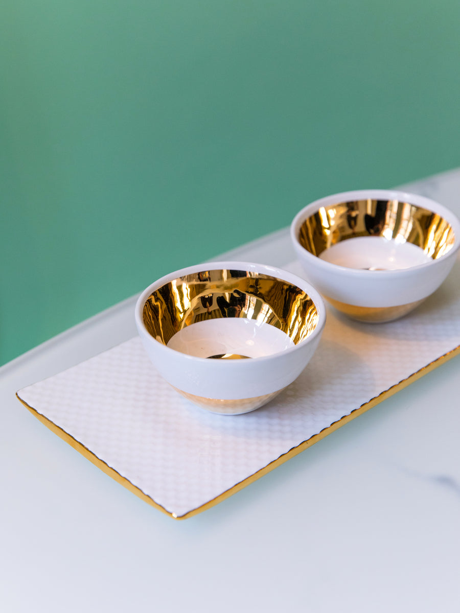 Coffee Cup 'Aura' & Tray 'Texture' set of 2