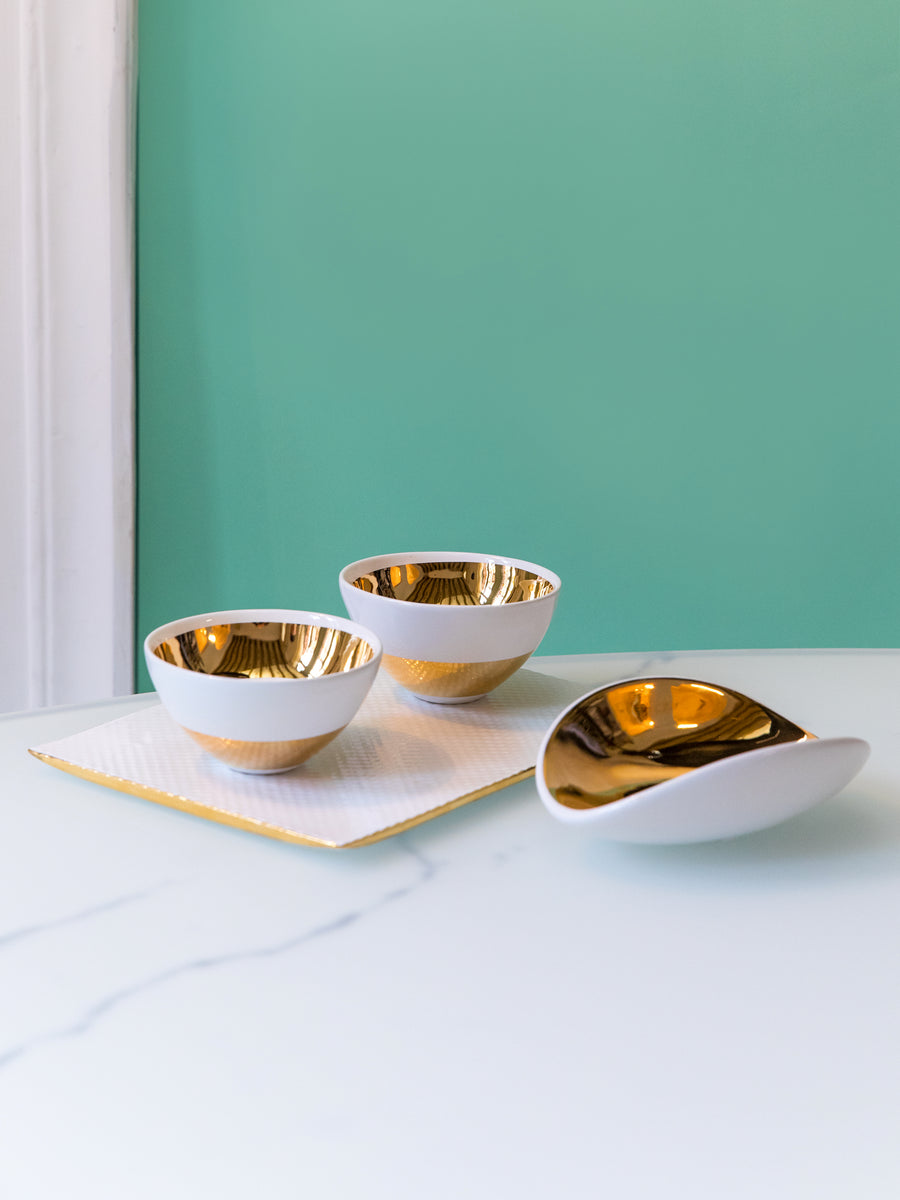 Set Tea Cup 'Aura' & Tray 'Texture' & Dish 'Ovale'