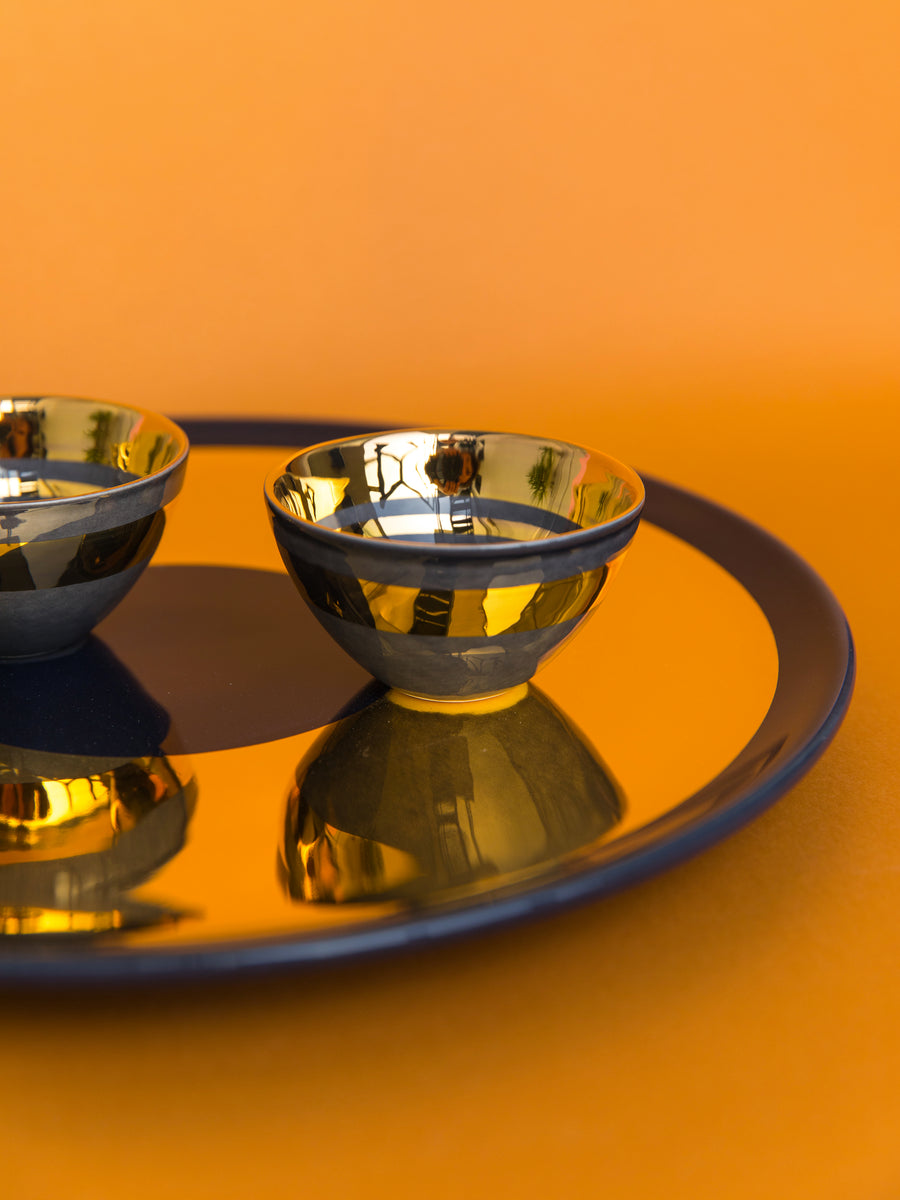 Coffee Cup & Tray 'Aura' set of 2