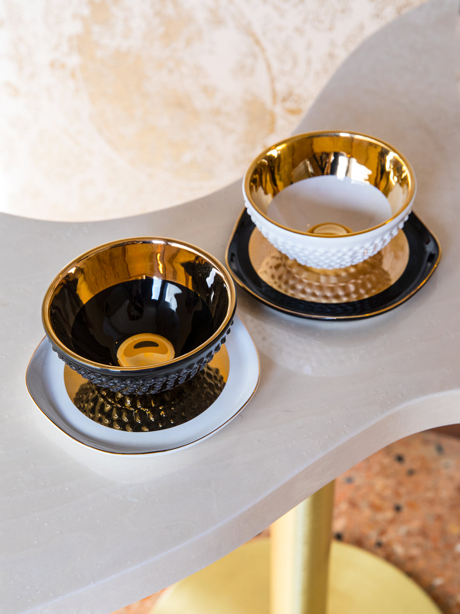 Coffee Cup & Saucer 'Rilievo' set of 2